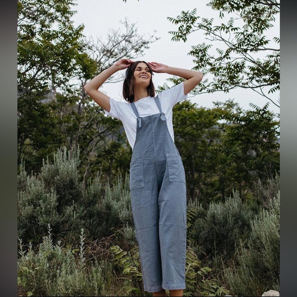 Piper & Scoot Blue Lenora Wide Leg Jumpsuit Overall